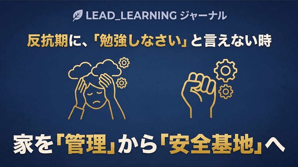 反抗期の中高生の保護者向けに、脳科学にもとづく接し方と「管理より安全基地へ」の役割の見直しを解説する記事のアイキャッチ